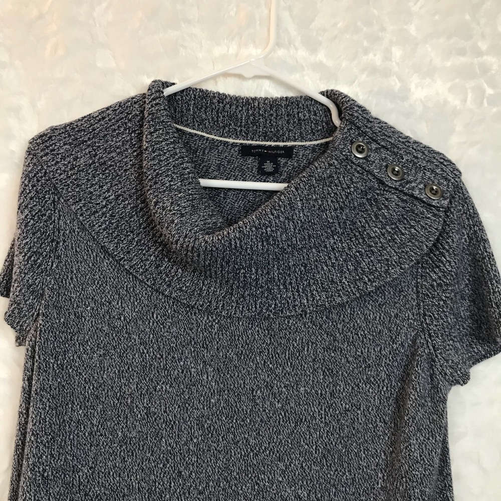 Tommy Hilfiger Blue heathered cowl Sweater Sz med - Picture 3 of 4